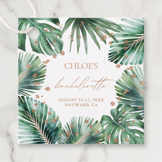 Modern Tropical & Diamond Bachelorette Party Bedankjes Labels (Voorkant)