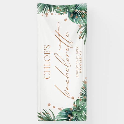 Modern Tropical & Diamond Bachelorette Party Spandoek (Verticaal)