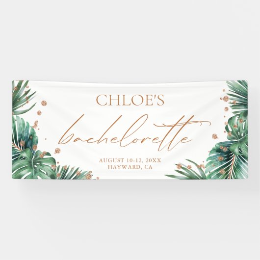 Modern Tropical & Diamond Bachelorette Party Spandoek (Horizontaal)