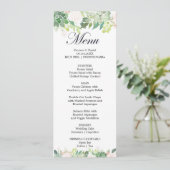 Modern Tropical Floral Dinner Menu Kaart (Staand voorkant)