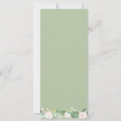 Modern Tropical Floral Dinner Menu Kaart (Achterkant)