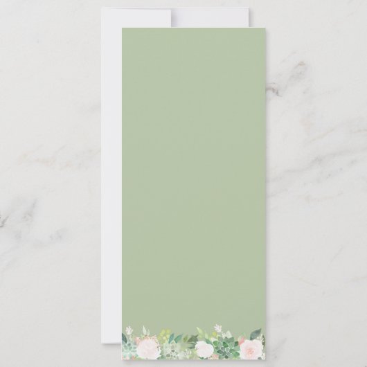 Modern Tropical Floral Dinner Menu Kaart (Achterkant)