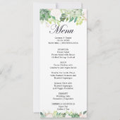Modern Tropical Floral Dinner Menu Kaart (Voorkant)