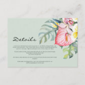 Modern Tropical Floral Hawaii Wedding Informatiekaartje (Voorkant)