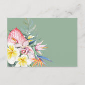 Modern Tropical Floral Hawaii Wedding Informatiekaartje (Achterkant)