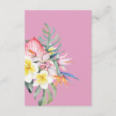 Modern Tropical Floral Hawaii Wedding Informatiekaartje (Achterkant)