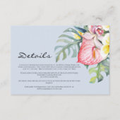 Modern Tropical Floral Hawaii Wedding Informatiekaartje (Voorkant)