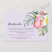 Modern Tropical Floral Hawaii Wedding Informatiekaartje (Voorkant)