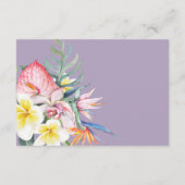 Modern Tropical Floral Hawaii Wedding Informatiekaartje (Achterkant)