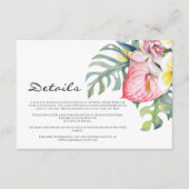 Modern Tropical Floral Hawaii Wedding Informatiekaartje (Voorkant)