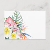 Modern Tropical Floral Hawaii Wedding Informatiekaartje (Achterkant)
