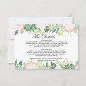 Modern Tropical Floral Wedding Details Invoegen Ka Kaart (Voorkant)