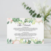 Modern Tropical Floral Wedding Details Invoegen Ka Kaart (Staand voorkant)