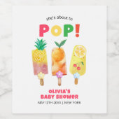 Modern Tropical Fruit Ice Cream Pop Baby shower Wijn Etiket (Enkel label)
