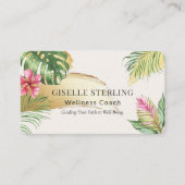 Modern Tropical Gold Brushed Waterverf Luxury Visitekaartje (Voorkant)