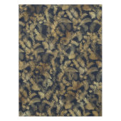 Modern Tropical Gold Foliage Blue Pattern Tafelkleed (Voorkant)