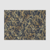 Modern Tropical Gold Foliage Blue Pattern Tissuepapier (Voorkant)