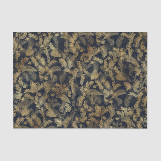 Modern Tropical Gold Foliage Blue Pattern Tissuepapier (Voorkant)