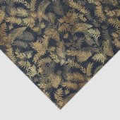Modern Tropical Gold Foliage Blue Pattern Tissuepapier (Detail)