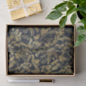 Modern Tropical Gold Foliage Blue Pattern Tissuepapier (Geschenk)