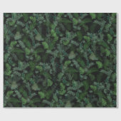 Modern tropical green foliage Black pattern Cadeaupapier (Vlak)