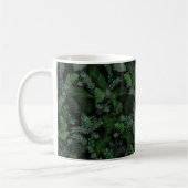 Modern tropical green foliage Black pattern Koffiemok (Links)