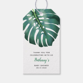 Modern Tropical Greenery Baby shower Cadeaulabel