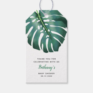 Modern Tropical Greenery Baby shower Cadeaulabel