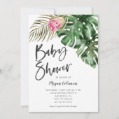 Modern Tropical Greenery Baby shower Kaart (Voorkant)