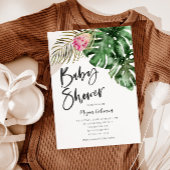 Modern Tropical Greenery Baby shower Kaart