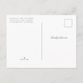Modern Tropical Greenery Gold Baby shower per post Uitnodiging Briefkaart (Achterkant)