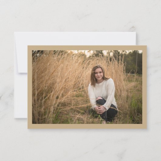 Modern Tropical Greenery Gold Photo Afstuderen Bedankkaart (Achterkant)