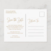 Modern Tropical Greenery Gold Save the Date Aankondigingskaart (Achterkant)