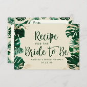 Modern Tropical Greenery Vrijgezellenfeest Recept Informatiekaartje (Voorkant / Achterkant)