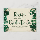 Modern Tropical Greenery Vrijgezellenfeest Recept Informatiekaartje (Voorkant)
