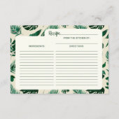 Modern Tropical Greenery Vrijgezellenfeest Recept Informatiekaartje (Achterkant)