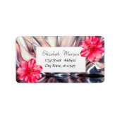 Modern Tropical, Hibiscus Abstract Etiket (Voorkant)