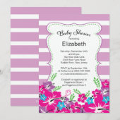 Modern Tropical Hibiscus Flowers Baby shower Kaart (Voorkant / Achterkant)