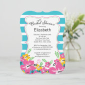 Modern Tropical Hibiscus Flowers Vrijgezellenfeest Kaart (Staand voorkant)