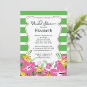 Modern Tropical Hibiscus Flowers Vrijgezellenfeest Kaart (Staand voorkant)