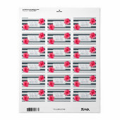 Modern Tropical, Hibiscus Navy Blue Stripe Label (Full Sheet)