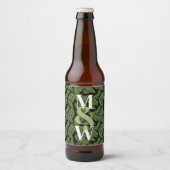 Modern Tropical Leaf Palm Plant Print Monogram Bier Etiket (Voorkant)