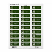 Modern Tropical Leaf Palm Plant Print Monogram Etiket (Full Sheet)