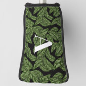 Modern Tropical Leaf Palm Plant Print Monogram Golfheadcover (Draai 90)