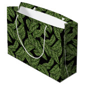Modern Tropical Leaf Palm Plant Print Monogram Groot Cadeauzakje (Achterkant Gekanteld)