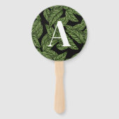 Modern Tropical Leaf Palm Plant Print Monogram Handwaaier (Achterkant)