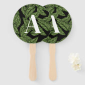 Modern Tropical Leaf Palm Plant Print Monogram Handwaaier (Voorkant en achterkant)