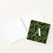 Modern Tropical Leaf Palm Plant Print Monogram Notitieboek (Binnen)