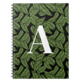 Modern Tropical Leaf Palm Plant Print Monogram Notitieboek (Voorkant)