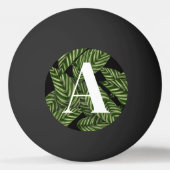 Modern Tropical Leaf Palm Plant Print Monogram Pingpongbal (Voorkant)